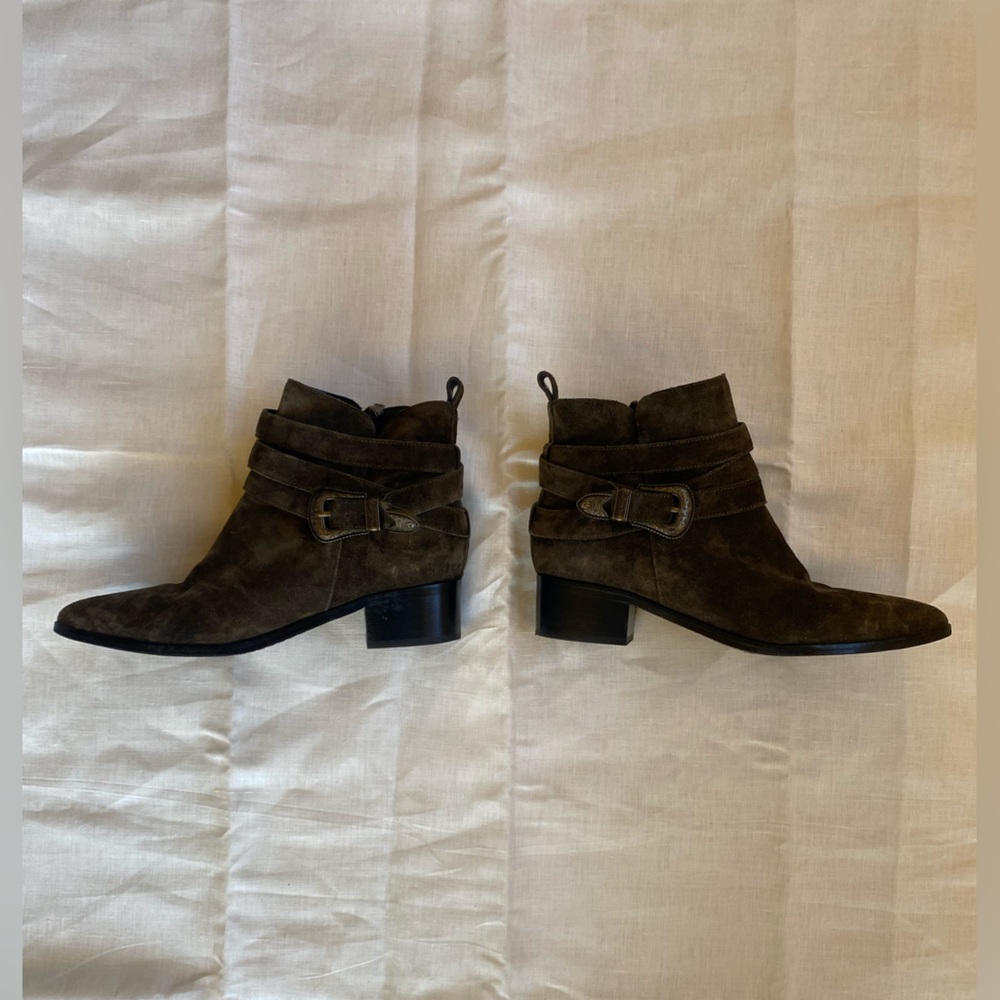 Marc Fisher Suede Leather Buckle Booties